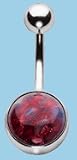 Dotted Stone Fireball Navel Bar 14 gauge by 3/8 in length