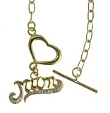 Gold Plated Silver Cubic Zirconia Set Mum Tbar Necklet