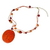 Red Resin Pendant Necklace