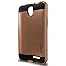 ZTE Maven 2 case, ZTE Prestige case, ZTE Sonata 3 case, CoverON® [Chrome Series] Faux Brushed Metal Hard Slim Fit Hybrid Protective Cover Case For ZTE Maven 2/ Prestige/ Sonata 3 - Rose Gold & Black