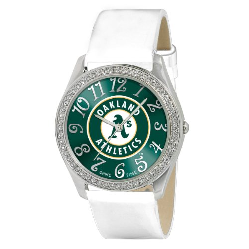 Game Time Women's MLB-GLI-OAK Glitz Classic Analog Oakland A's Watch