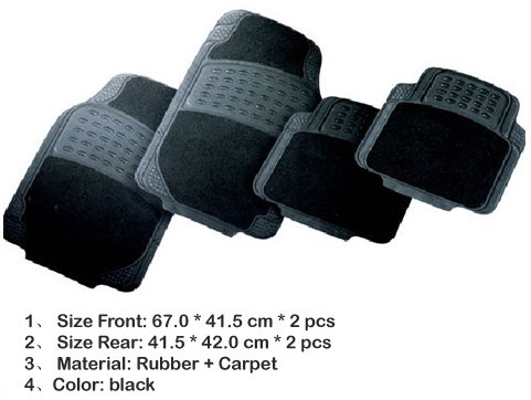 mats for cars:Brand NEW Universal BLACK RUBBER Car Floor Mats Set of 4 for Car Truck SUV MPV Images