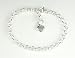 Sterling Silver Child's Adjustable Rolo Charm Bracelet with Heart 6"