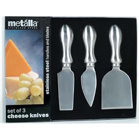 Prodyne Set of 3 Stainless Steel Cheese Knives (K-3-S) by Prodyne
