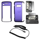 Purple Rubberized Snap-On Cover Hard Case Cell Phone Protector + LCD Screen ....