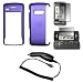 Purple Rubberized Snap-On Cover Hard Case Cell Phone Protector + LCD Screen Protector + Rapid Car Charger for LG enV Touch VX11000
