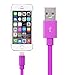 [Apple Mfi Certified] Yellowknife 3.3ft 1m Tangle Free Flat Lightning to usb Cable sync charger for iPhone 7 /7 Plus /6 / 6s / 6 plus / 6s plus / SE, iPad / Mini / Air, iPod touch /nano (Durable,Pink)