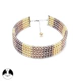 SG Paris Choker 5Rows 5mm Rhodium Comb Nude Multicouleur Necklace Choker Plastic Summer Women Fantasy Pearl Fashion Jewelry / Hair Accessories Ball