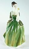 IMAGE OF c1995 Royal Doulton figurine HN2368 - Fleur - Green dress in gloss finish - GC20
