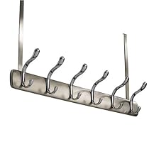 STAINLESS steel OVER the DOOR Hook COAT towel RACK NEW