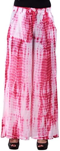 aarr Women's Tie-Dye Regular Fit Plazo Large White