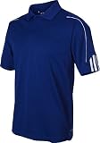 Adidas Golf Men's ClimaLite 3-Stripes Cuff Polo Sport Shirt- Collegiate Royal / White A76 XXXL