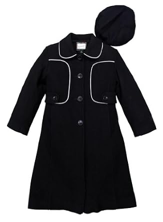 Rothschild Girls Black Long Wool Coat