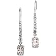 14K White Gold Morganite and Diamond Earrings