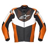 Alpinestars Vector Leather Motorcycle Jacket Black/Orange 46