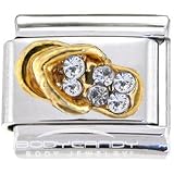 Crystal Gem April Birthstone Sandal Italian Charm