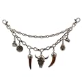 Alpenfl�stern Lederhosen-Charivari Stierkopf (altsilber-farben) - bayerischer Trachtenschmuck und Schariwari f�r die Lederhose, M�nnerschmuck zum Oktoberfest