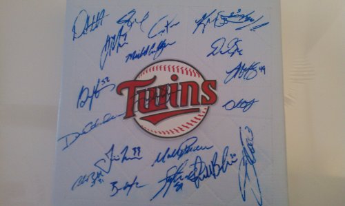 2010 Minnesota Twins Team Signed Base *Baseball bag: autographed by Joe Mauer, Denard Span, Orlando Hudson, Justin Morneau, Jason Kubel, Michael Cuddyer, Carl Pavano, Francisco Liriano AND MORE