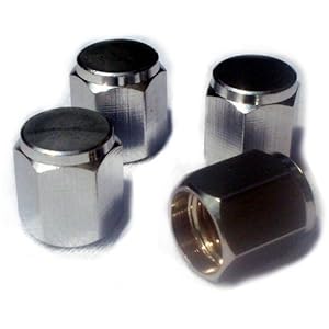 EDELSIGN - HEXAGON Set of 4 pcs. Premium Valve Caps with HIGH GLOSS CHROME surface (brass + chromium) Dust Caps for ALL car + bike tyre valves with PERFECT fitting for all wheels and rims. Top Quality product offered by EDELSIGN your premium car accessori