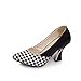 Carol Shoes Women's Damier Pattern Assorted Colors Fashion Sexy Pointed-toe High Chunky Heel Dress Shoes