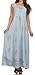 Sakkas Stella Long Tank Top Adjustable Caftan Corset Dress with Embroidery