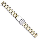 Breitling Pilot Style Solid Link Metal Watch Band - Two Tone - 22mm