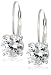 Jewelry : Platinum Overlay Sterling Silver 6.5 mm Round Cubic Zirconia Leverback Earrings
