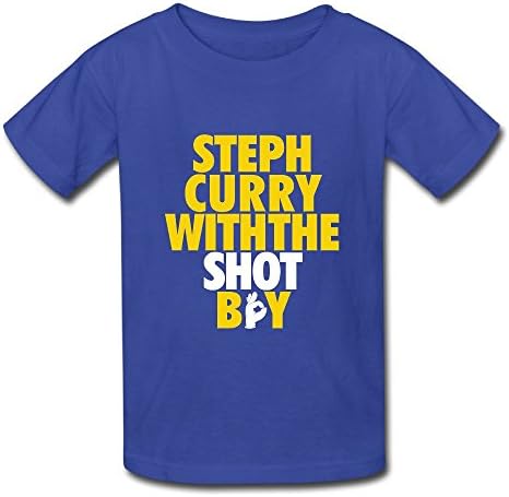 KTIY 6-16 Years Old Youth Steph Curry With THe Shot Boy O-Neck Tee RoyalBlue Size M