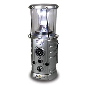 Life Gear LGTF12 Weather Band Rechargeable LED Crank Lantern AM FM NOAA , Black by Life Gear