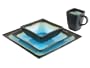 Caldo-Freddo CFS186-1 Kon-Tiki Collection 16 Piece Dinner Set - Turquoise