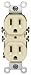 Leviton 12650-I 15 Amp, 125 Volt, Co/Alr Duplex Receptacle, Straight Blade, Residential Grade, Grounding, Ivory