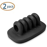 Wovte&reg; Cordies Desktop Cable Management for power cords and charging accessory cables (Black) - 2 Pack