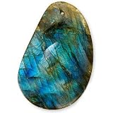 Labradorite Large Freeform Drop Pendant Bead 33 X 50mm