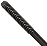 TE-CO Black Oxide Steel Threaded Stud, 1/2-13, 2 Overall Length, 3/4 Threaded Ends (Pack of 2)