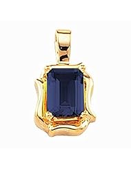 18K Yellow Gold Emerald Cut Tanzanite Pendant -- LIFETIME WARRANTY