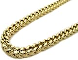 Men's 36 Inch Solid 10k Yellow Gold Franco Chain Necklace