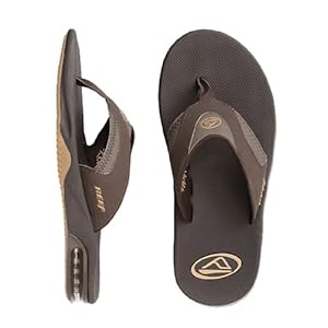 Reef Men's Fanning Bottle Opener Sandals, Color: Brown/Gum, Size: 15