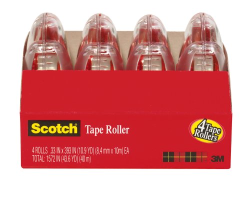 ScotchÂ® Adhesive Tape Roller 6051-4, 0.33 inch x 393 Inches