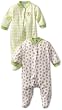 Gerber Unisex-Baby born 2 Pack Sleep N Play Snap Front Bears, Green/White, 3-6 Months from Gerber