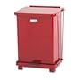 Trash Container, Step-On, Steel, 7 Gallon, Red URIST7ERDPL