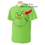 Grinch Face Tshirt w/ glow-in-the-dark eyes, ADULT SMALL