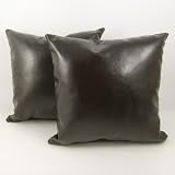 Faux Leather 18" Pillow (Set of 2 )