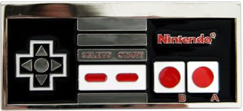 Nintendo Controller Chrome Finish Enameled Belt Buckle