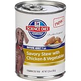 Hill's Science Diet Savory Stew with Chicken & Vegetables Mature Adult Canned Dog Food, 12.8 oz., Case of 12