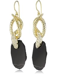 Isharya Small Serpent Druzy Twisted Black Earrings
