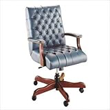 IMAGE OF Scoop Traditional Executive Swivel - Brass Trim Finish: Windsor Cherry, Fabric: Precision - Beige