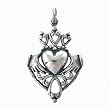 Detailed Heart Shaped Celtic Claddagh Pendant with Crown and Heart in Fusion 27, #7443