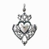 Detailed Heart Shaped Celtic Claddagh Pendant with Crown and Heart in Fusion 27, #7443