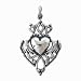 Detailed Heart Shaped Celtic Claddagh Pendant with Crown and Heart in Fusion 27, #7443