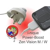 i-nique 3 PIN UK Wall Plug Power charger for Zen Vision: M + Cable-wrap Cable...
